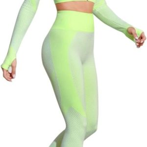 Women’s 3 Piece Outfits Tracksuit Workout Set Sports Bra High Waist Yoga Gym Leggings and Crop Top