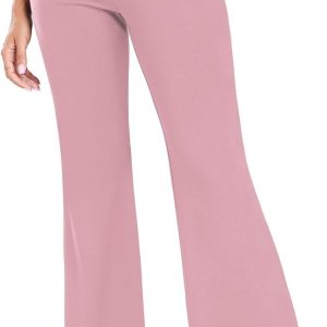 Women’s High Waist Casual Wide Leg Pants, Button Dress Pants for Women, Work Pants with Pockets for Women Office.