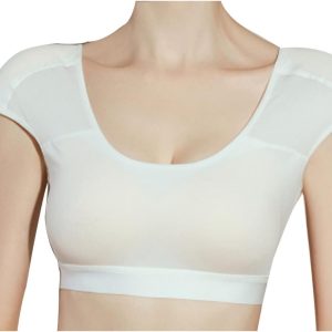 Women Training Gym Sportswear Tops Shirts 2 in 1 Built-in Shoulder Pad Running Fitness Workout Top T-Shirts,Beige-Large