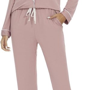 Pajama Set For Women Long Sleeve Button Down Sleepwear Soft and Comfy Lounge Set S-XXL