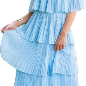 Women’s Off The Shoulder Ruffles Summer Valentines Day Loose Casual Chiffon Long Party Beach Maxi Dress