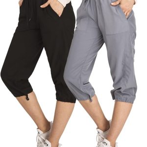 Ultra Performance Capri Pants for Women 2 Pack Womens Capris Hiking Capri Pants Summer Clothes for Women (Avail in Plus Size)